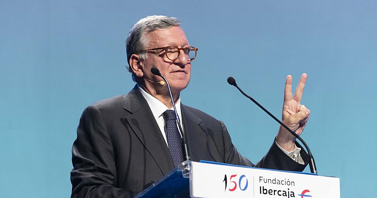 Durao Barroso y Josep Borrell durante el congreso internacional en Zaragoza